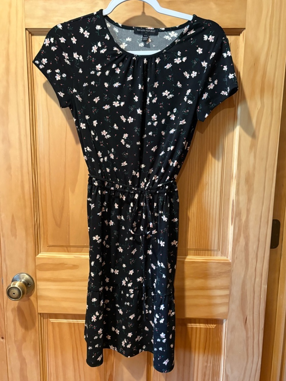 Banana Republic Black Floral jersey dress size XXSP - Picture 2 of 12